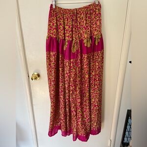 SILK LOTUS WIDE LEG PANTS